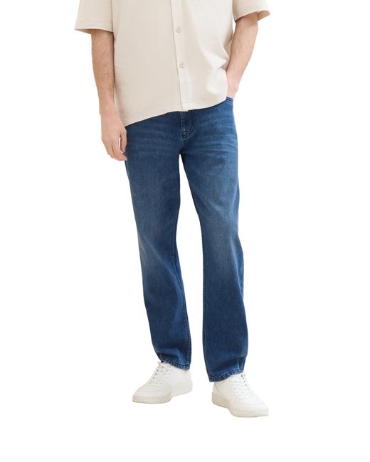Tom Tailor Comfort Straight Jeans mit Leinen-Anteil in Blue für Herren