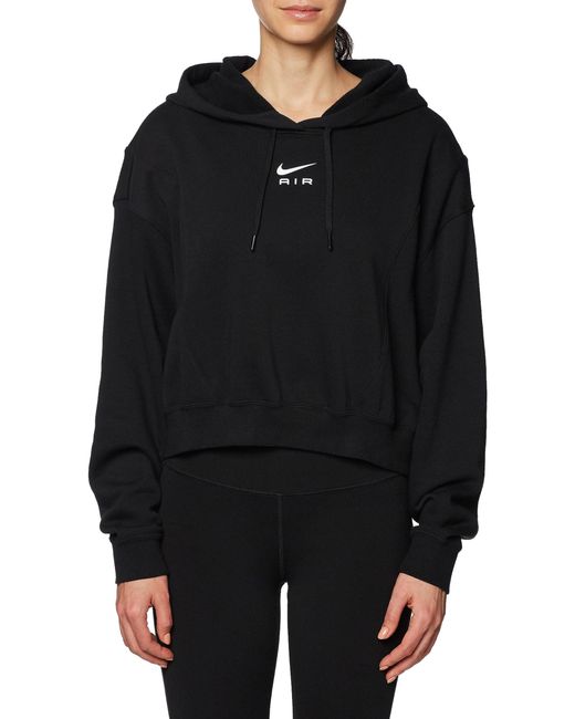 Nike W Nsw Air Os Mod Crop Flc Hd T-shirt Voor in het Black