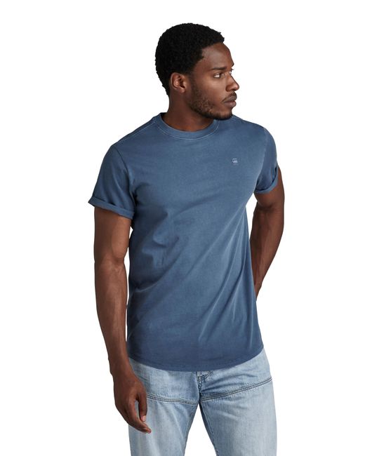 G-Star RAW Blue Overdyed Lash T-shirt T-shirts for men