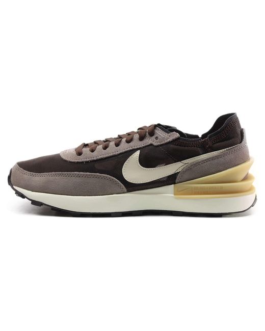 Nike Black S Waffle One Leather Textile Light Chocolate Natural Trainers 8 Uk for men