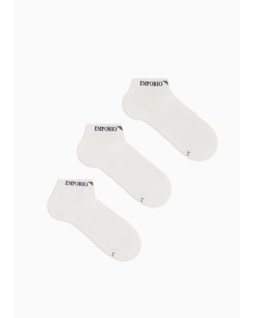 Emporio Armani 3-Pack 3ER-Pack Sneaker-SOCKEN in White für Herren