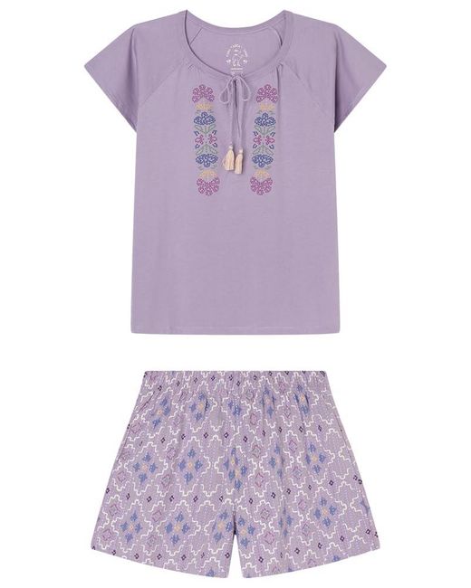 Women'secret Korte Pyjama Daily Marrakesh Spel Voor in het Purple
