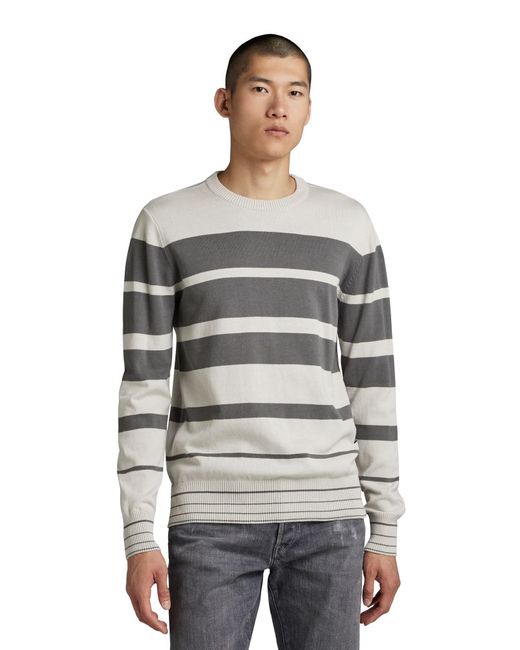 G-Star RAW Irregular Knit Pullover Sweater in het Gray voor heren
