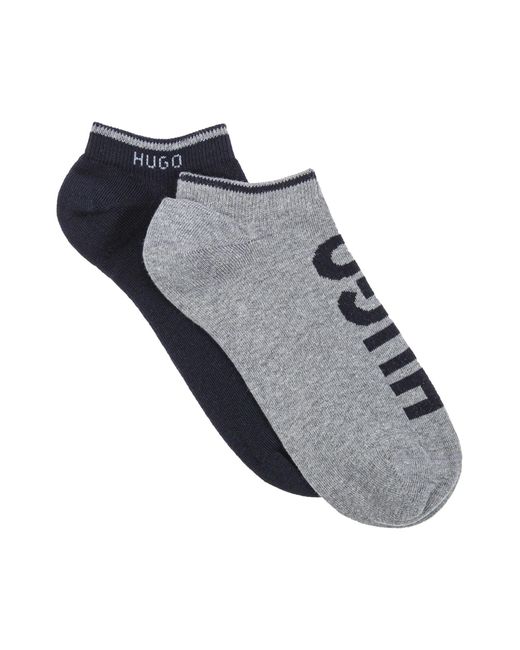 HUGO Black Two-pack Of Ankle Socks With Logos for men