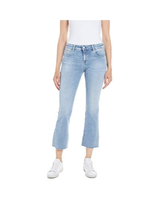 Replay Blue FAABY Flare Crop Jeans