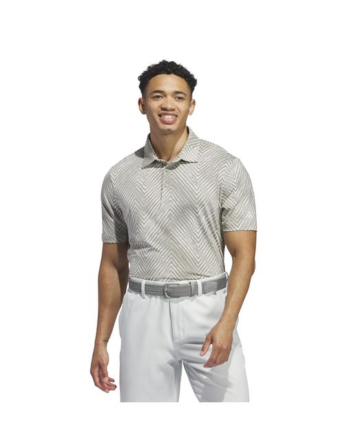 Adidas Gray Ultimate365 All Over Print Golf Polo Shirt for men