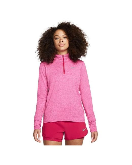 Nike Df Element Top Shirt Met Lange Mouwen in het Pink