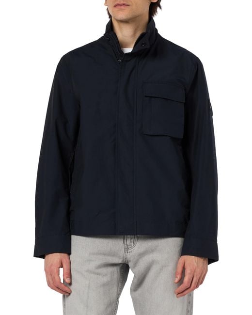 Tommy Hilfiger Blue Cl Stand Collar Shirt Jacket Mw0mw34957 Woven Jackets for men