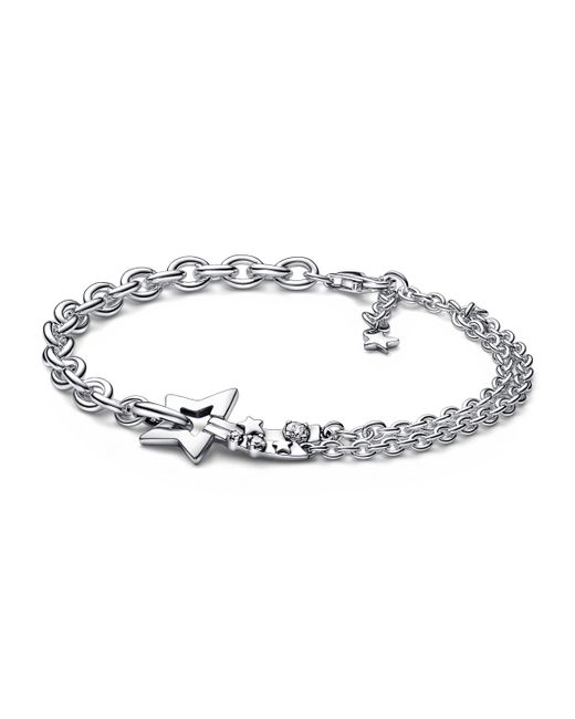 Pandora Metallic Shooting Star Double Chain Bracelet