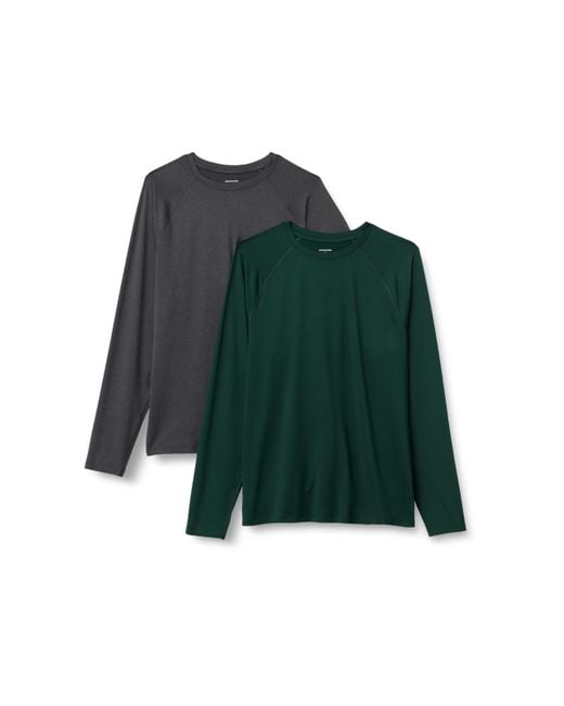 Amazon Essentials Langärmeliges T-Shirt aus Tech-Stretch in Green für Herren