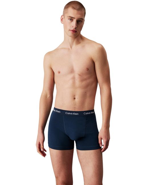 Calvin Klein 3er Pack Boxershorts Trunks Unterwäsche in Blue für Herren