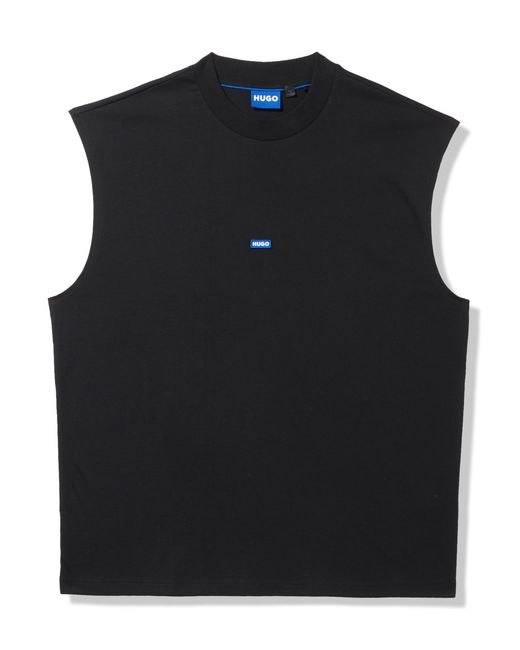 HUGO Black Small Logo Block Muscle Tank T-shirt for men