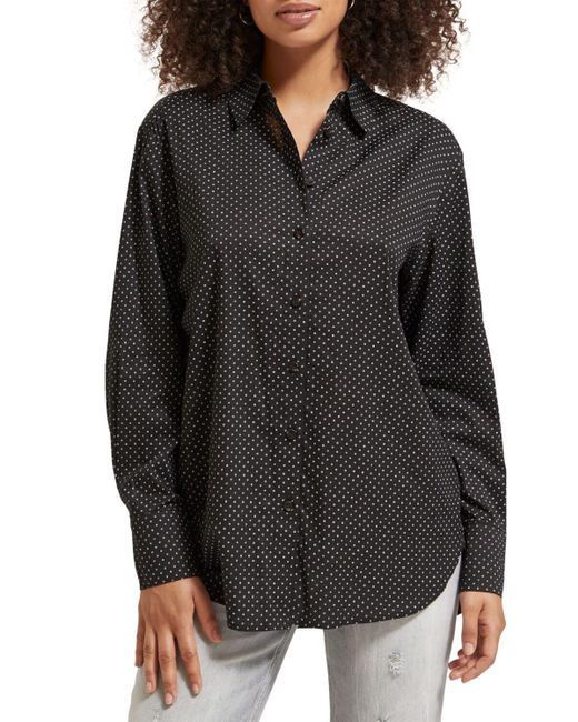 Scotch & Soda Black All Over Printed Relaxed Fit Shirt