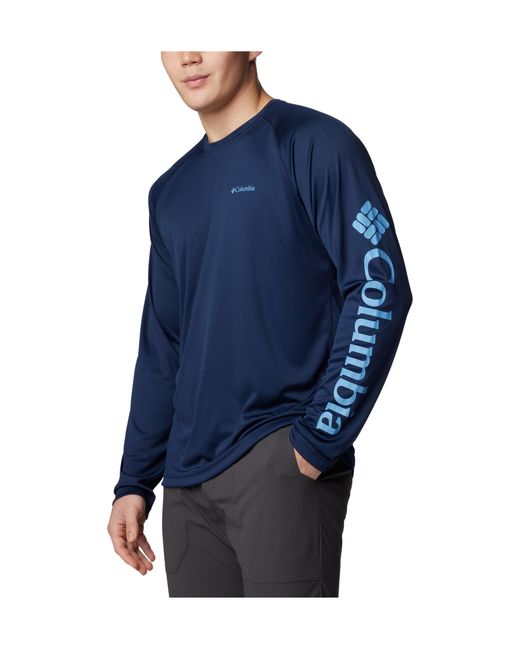 Columbia Blue Fork Stream Long Sleeve Shirt for men