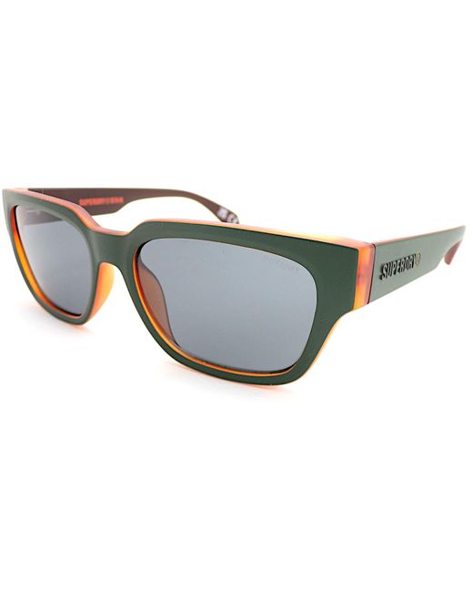 Superdry Black Sunglasses Sds 5004 Matte Green Over Matte Brown With Grey Lenses 107