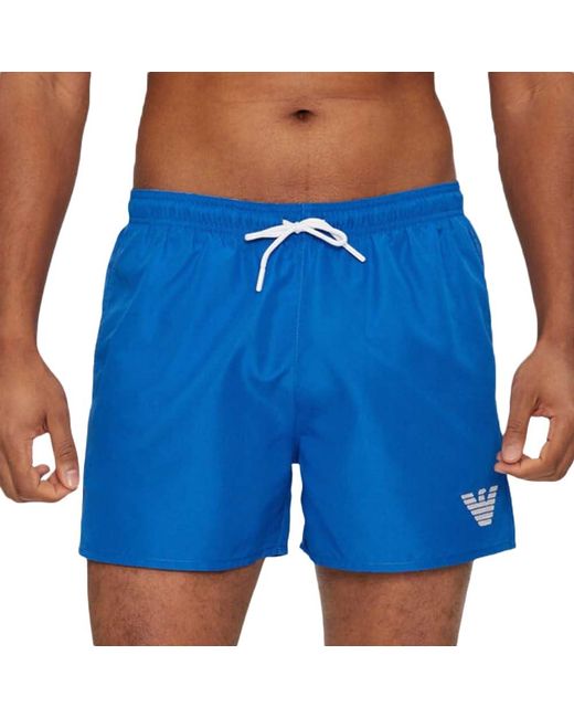 Emporio Armani Blue Standard Essential Eagle Logo Swim Boxer for men