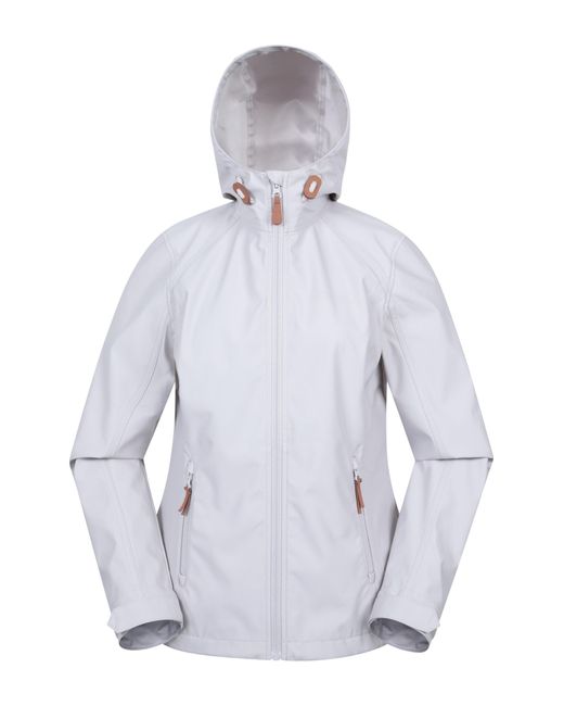 Mountain Warehouse White Iona Womens Water Resistant Softshell Jacket - Breathable, Lightweight - For Spring Summer Beige Women's Size