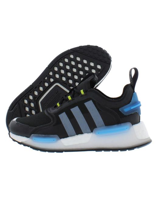 Adidas Blue Unisex Nmd_v3 Shoes - Lifestyle, Athletic & Sneakers, Core Black Cloud White Team Semi Sol Yellow, 5.5 Uk