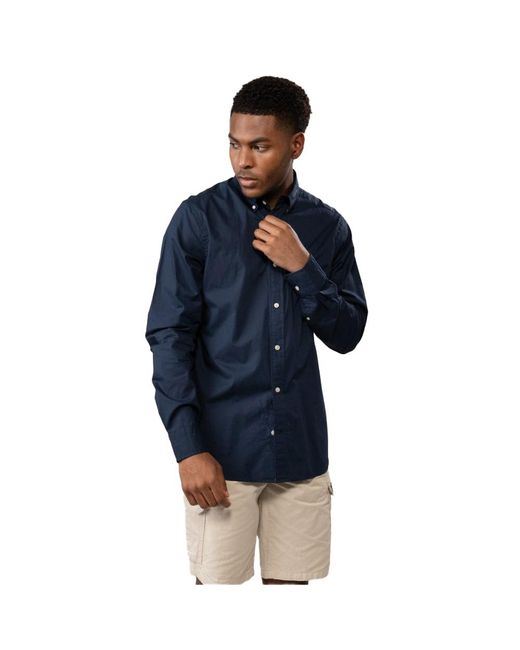 Gant Blue Slim Fit Long Sleeve Poplin Shirt for men