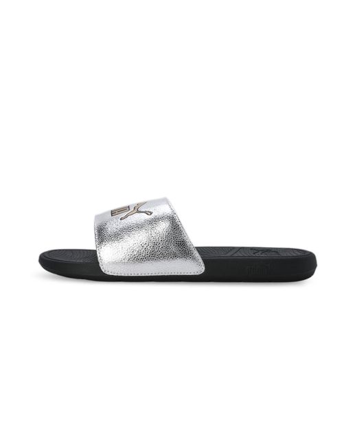 PUMA Black Adults Cool Cat 2.0 Metallic Shine Slide Sandals