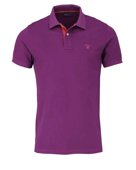 Gant Poloshirt Regular Fit Kurzarm Purple für Herren