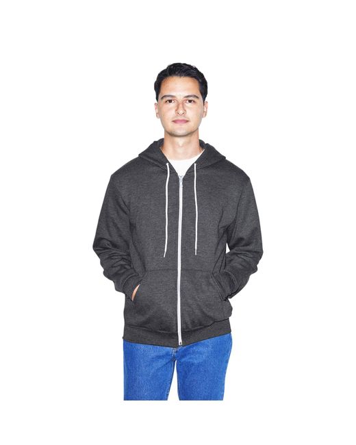 american apparel men's unisex flex fleece zip hoodie