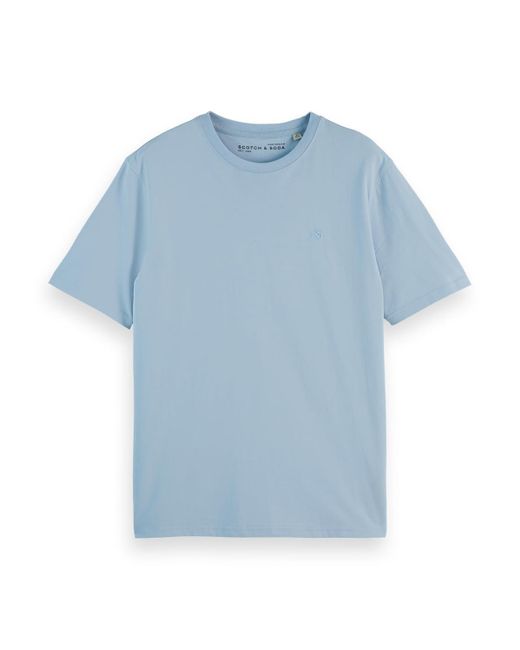 Scotch & Soda Blue Seasonal Core-regular Fit Logo T-shirt for men