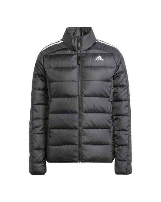 Adidas Essentials 3-stripes Light Down Jacket in het Gray
