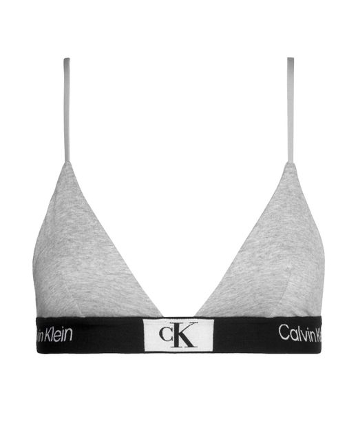 Mujer Parte Superior de Bikini de Triángulo Unlined Triangle Copas Suaves Calvin Klein de color Gray