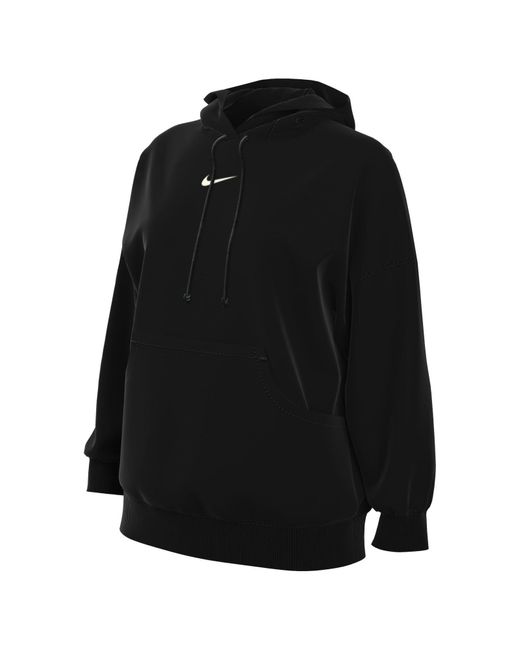 Nike Dq5860-010w Nsw Phnx Flc Os Po Hoodie Lang Shirt Zwart/sail Xl in het Black