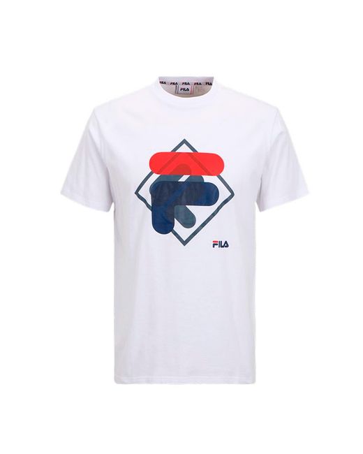 Logo Shenz Graphic T-Shirt di Fila in White