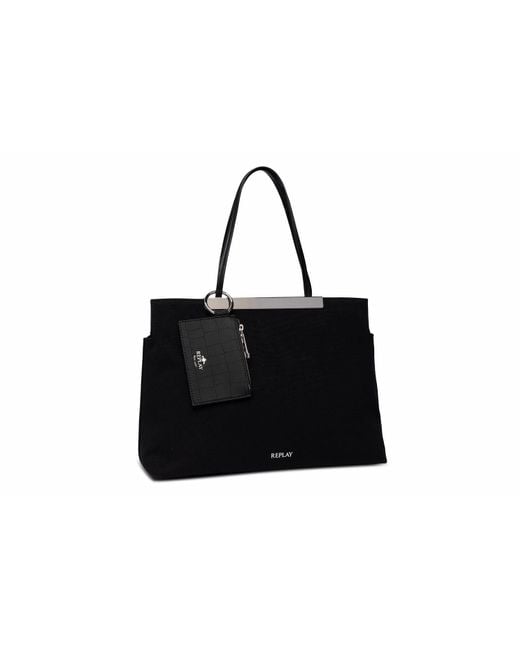 Replay Black Women's Bag Made Of Cotton
