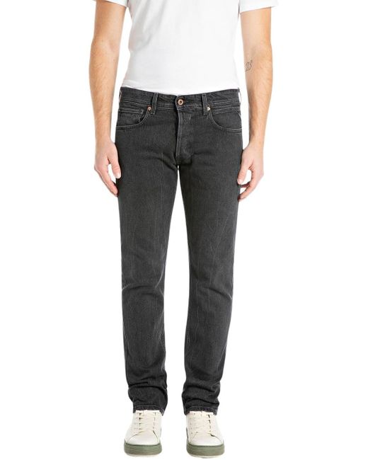 Replay Gray Jeans Grover Stretch
