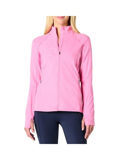 Chaqueta Suave y Elástica de Alto Rendimiento con Cremallera Completa Mujer Amazon Essentials de color Pink