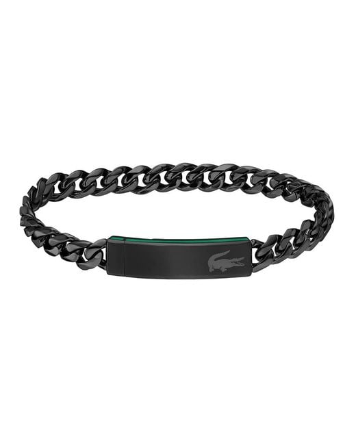 Lacoste Black Men's Baseline Collection Chain Bracelet - 2040082 for men