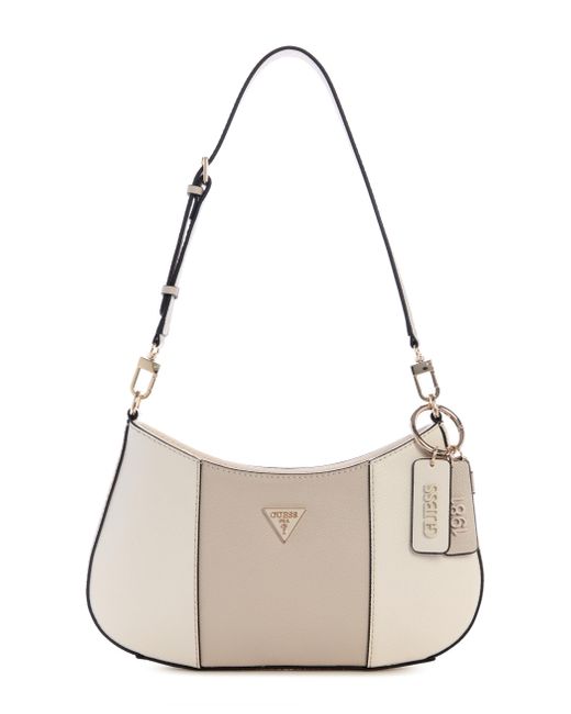 Noelle II Top Zip Shoulder Bag Cream White/Taupe di Guess in Natural