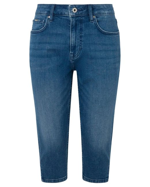 Pepe Jeans Blue Skinny Crop Hw Shorts