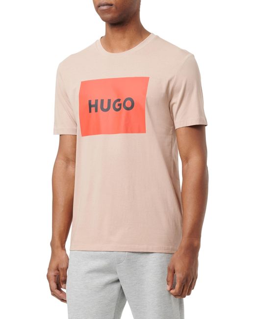 HUGO Pink Dulive222 T-shirt for men