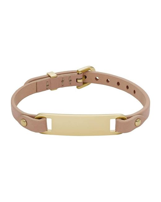 Fossil White 32024618 Leather Bracelet Stainless Steel