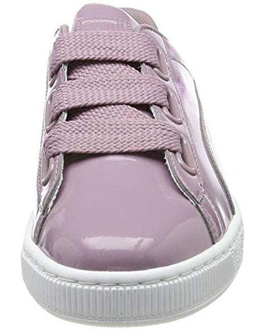 puma women's basket heart patent