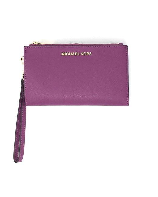 Michael Kors Jet Set Travel Double Zip Saffiano Leather Wristlet