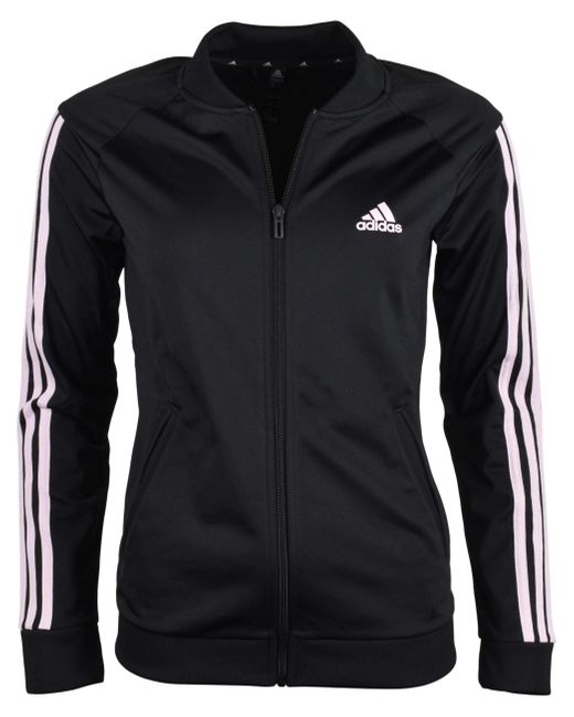 Grey adidas jacket with black stripes deals