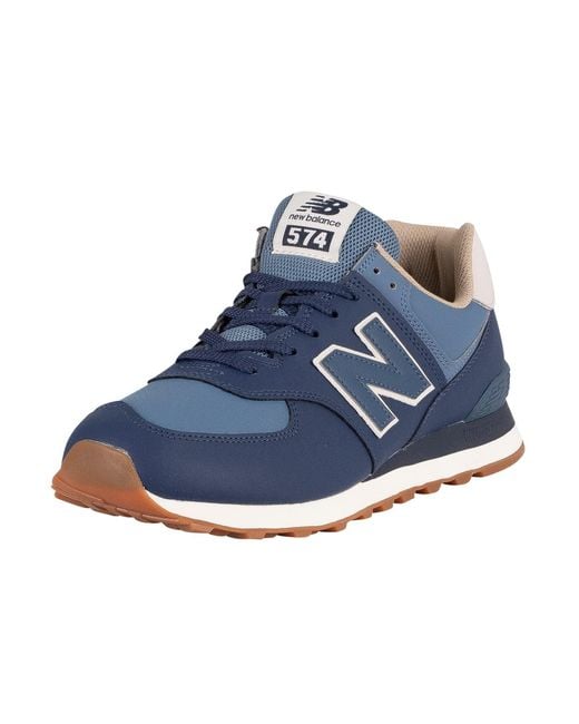 New Balance Blue 574 Vegan Leather Trainers for men