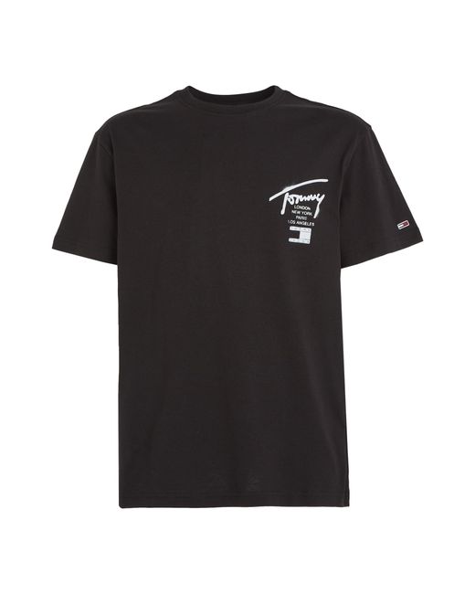 Tommy Hilfiger Black Classic Spray Signature T-shirt for men