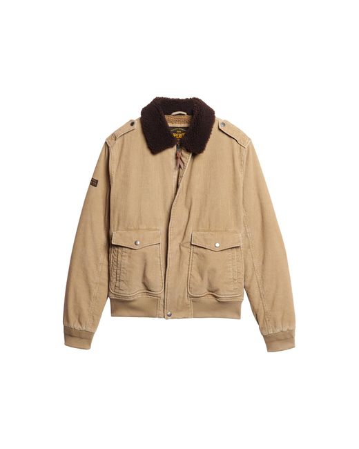 Superdry Natural 70's Cord Borg Collar Jacket for men