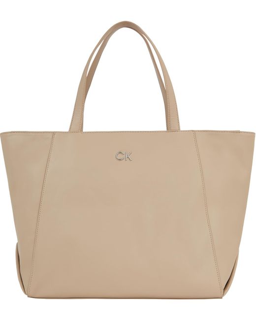 Calvin Klein Natural Re-lock Seasonal Shopper Lg Bags
