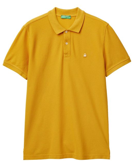 Benetton Yellow Polo Shirt M/m 3089j3179 for men