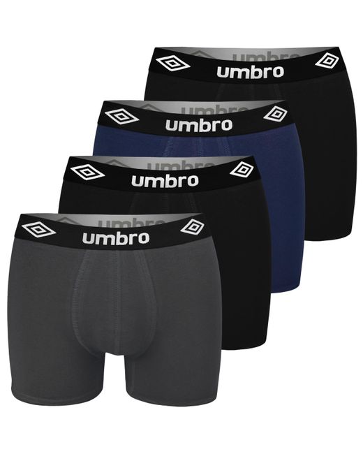 Umbro Boxershorts 4er Pack XL Baumwoll Passform Atmungsaktiv Unterwäsche Unterhosen Männer Retroshorts in Blue für Herren