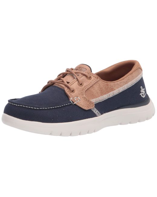 Skechers Lace Boat Shoe in Navy (Blue 