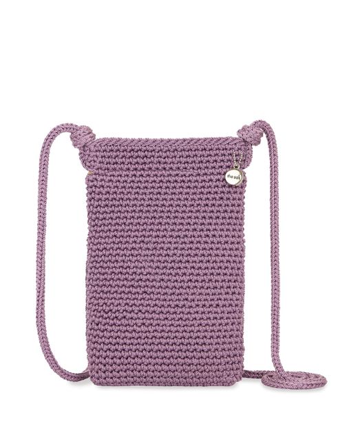 The Sak Purple Josie Mini Crossbody In Crochet With Adjustable Strap